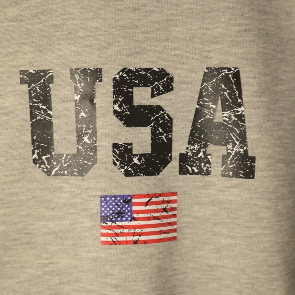 Shein USA Flag Graphic Sweatshirt Womens L Gray Distressed Oversized Pullover - Picture 5 of 7